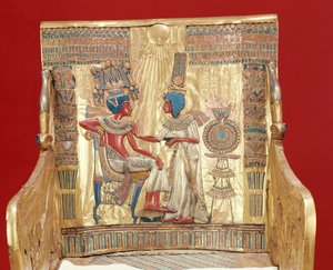 Tron z grobowca Tutanchamona (ok. 1370-1352 pne) Nowe Królestwo (złoto)