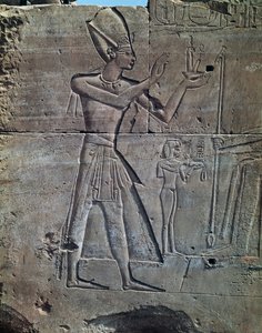 Thutmose III, relief, świątynia Amona, kompleks świątynny w Karnaku (lista światowego dziedzictwa UNESCO) autorstwa Egyptian 18th Dynasty