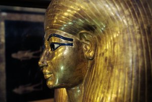Sarkofag Tjuya, z grobowca Yuya Tjuya, Dolina Królów, Egipt, cywilizacja egipska, Nowe Państwo, XVIII dynastia, szczegół autorstwa Egyptian 18th Dynasty