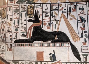 Anubis Grób Nefertari (malarstwo ścienne) autorstwa Egyptian 19th Dynasty