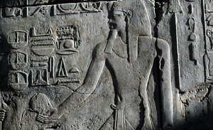 Płaskorzeźba, Świątynia Luksorska, Luksor, Teby (wpisane na Listę Światowego Dziedzictwa UNESCO) autorstwa Egyptian 19th Dynasty