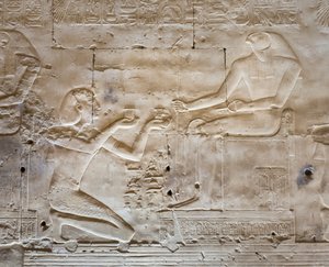 Płaskorzeźba, świątynia Seti I, Abydos, Egipt autorstwa Egyptian 19th Dynasty