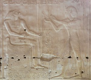 Płaskorzeźba, świątynia Seti I, Abydos, Egipt autorstwa Egyptian 19th Dynasty