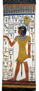Egipt, Teby, Luksor, Dolina Królowych, Grób Nefertari, malowidło ścienne na filarze komory grobowej z XIX dynastii autorstwa Egyptian 19th Dynasty