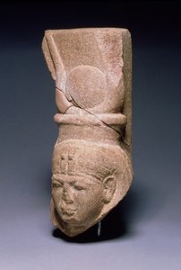 Głowa Hathor, z Serabit-el-Khadim na półwyspie Synaj, Nowe Królestwo, ok. 1279-1213 pne (kwarcyt)