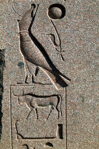 Hieroglif z imieniem Horusa, Wielka Świątynia Amona, Tanis, Egipt, Nowe Państwo, XIX dynastia autorstwa Egyptian 19th Dynasty