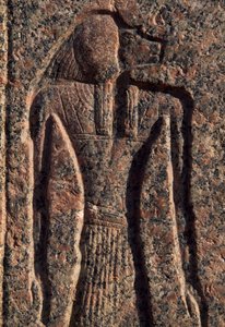 Inskrypcja i płaskorzeźba Anubisa i innego boga, sarkofag Amenhotepa, Memfis (Lista światowego dziedzictwa Unesco) autorstwa Egyptian 19th Dynasty