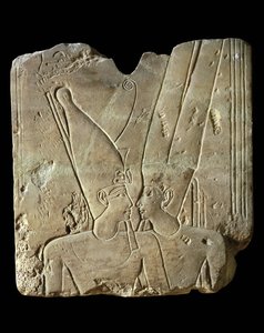Faraon Ramzes II i bóg Amon ... autorstwa Egyptian 19th Dynasty