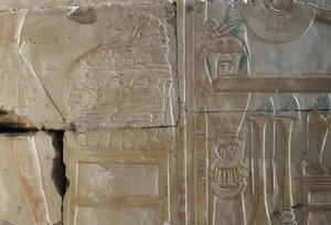 Relief, świątynia Ramzesa II, Abydos, Egipt, cywilizacja egipska, Nowe Państwo, dynastia XIX (zdjęcie ilustracyjne) autorstwa Egyptian 19th Dynasty