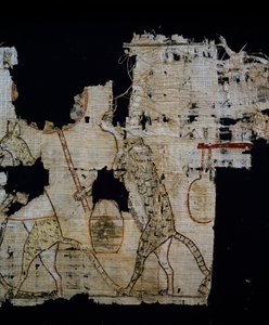 Papirus przedstawiający scenę satyryczną, ok. 1100 pne, datowany na panowanie Ramzesa IX, Detal, Cywilizacja Egipska, Nowe Państwo, XX dynastia autorstwa Egyptian 20th Dynasty
