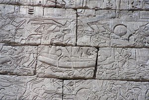 Ludzie morza, bitwa morska pod Ramzesem III, Medinet Habu, 1195-64 pne