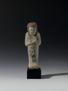 Shabti z Akhesenmut, prawdopodobnie z Deir el-Bahri, Nowe Królestwo (fajans)