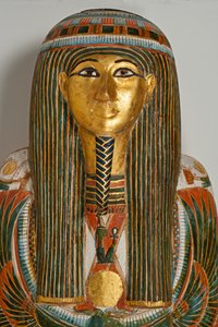 Wyposażenie grobowe. Trumna głównego kapłana z Karnaku, Nekht-ef-Mut, 924-889 p.n.e. (malowane drewno) autorstwa Egyptian 22nd Dynasty
