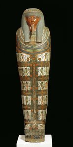 Kartonaż mumii Nespanetjerepenere, prawdopodobnie z Teb, III Okres Przejściowy (malowany len lub papirus zmieszany z tynkiem) (szczegóły patrz 104180)