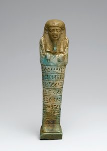 Shabti z Psamteku, prawdopodobnie z Gizy, Późne Królestwo (fajans)