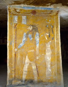 Malowidła ścienne z grobowca Pa Nentwy, Oaza Bahariya, Giza, Egipt. Cywilizacja egipska, 26 dynastia, 663-525 pne. autorstwa Egyptian 26th Dynasty