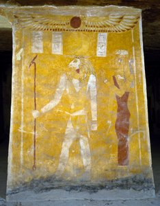 Malowidła ścienne z grobowca Pa Nentwy, Oaza Bahariya, Giza, Egipt. Cywilizacja egipska, 26 dynastia, 663-525 pne. autorstwa Egyptian 26th Dynasty