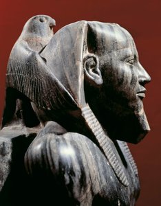 Cywilizacja egipska, Stare Państwo, IV dynastia. Dioryt statua faraona Chefrena (Chephren). Z Gizy (dioryt)