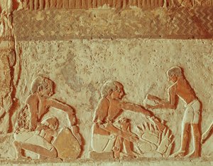 Relief przedstawiający pieczenie i pieczenie chleba, Stare Królestwo (malarstwo ścienne)