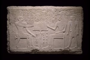 Fragment muru z grobowca Thenti, 2524-2400 pne autorstwa Egyptian 5th Dynasty