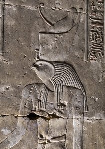 Horus ze zniszczoną koroną, świątynia Horusa w Edfu autorstwa Egyptian Egyptian