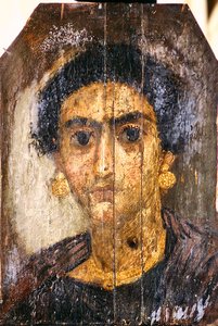 Portret kobiety, ok. 100-300 r. (enkaustyka na desce) autorstwa Egyptian Egyptian