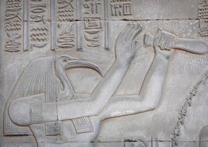 Thot, świątynia Kom Ombo (relief) autorstwa Egyptian Egyptian