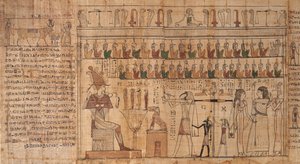 Księga umarłych Cechona, szczegół, ważenie dusz (psychostaza), -664 do -332 (papirus) autorstwa Egyptian Egyptian