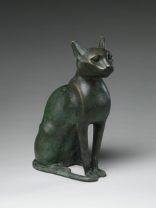 Statuetka Kota przeznaczona dla zmumifikowanego kota, 332-30 p.n.e. (brąz ołowiowy) autorstwa Egyptian Ptolemaic Period