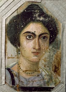 Egipski antyk: pogrzebowy portret kobiety. Malowanie na drewnie. Koniec II wieku. Z Fajum (Fajum) w Egipcie. Florencja, muzeum archeologiczne
