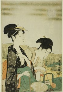 Oglądanie Księżyca autorstwa Eishōsai Chōki