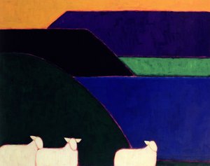 Fjord Snaefellness, 1999 (akryl na papierze) autorstwa Eithne Contemporary Artist Donne