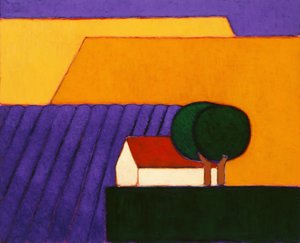 Lawendowe pole, Prowansja, 2004 (akryl na papierze)