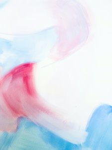 Abstrakcyjna kompozycja w pastelowych barwach autorstwa Ejaaz Haniff