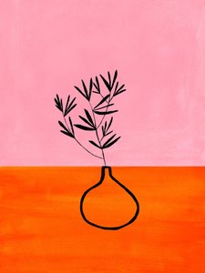 Roślina w żywych odcieniach różowo-pomarańczowych autorstwa Ejaaz Haniff
