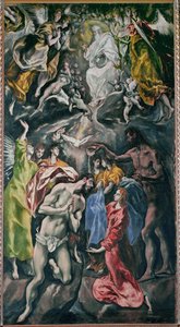Chrzest Chrystusa (obraz na płótnie) autorstwa El (1541-1614) Greco