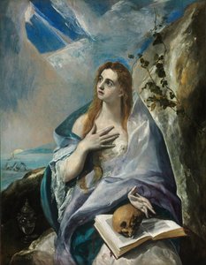 ""La Madeleine repentante"" Obraz Domenikos Theotokopoulos dit El Greco (1541-1614) 16eme siecle - El Greco, Dominico (1541-1614) - 1577 - Olej na płótnie - 156,5x121 - Muzeum Szepmuveszeti, Budapeszt autorstwa El Greco