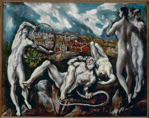 Laokoon i jego synowie (obraz na płótnie) autorstwa El (1541-1614) Greco