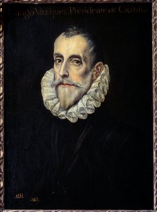 Portret Rodrigue Vazqueza, przewodniczącego Rady Finansów i Kastylii Malarstwo autorstwa Domenikos Theotokopoulos dit El Greco (1541-1614) XVI w. Ndz. 0,66x0,4m. Madryt, Muzeum Prado autorstwa El Greco