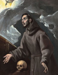 Św. Franciszek otrzymujący stygmaty przez El Greco, Dominico (1541-1614). olej na płótnie autorstwa El Greco