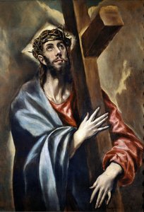 Droga na Kalwarię, fragment Chrystusa niosącego krzyż (olej na płótnie) autorstwa El Greco
