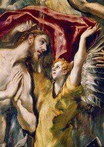 Chrzest Chrystusa, detal (olej na płótnie) autorstwa El Greco