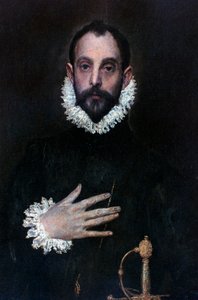 Szlachcic z ręką na piersi, c1577-1584 autorstwa El Greco