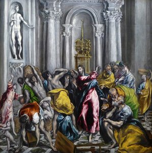 Chrystus wypędzający kupców z obrazu świątyni autorstwa El Greco