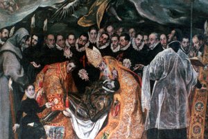 Detal Pogrzeb hrabiego Orgaza, 1586-1588 autorstwa El Greco