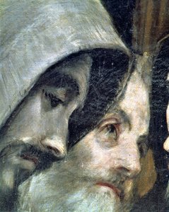 Pogrzeb hrabiego Orgaza, z legendy 1323, fragment franciszkanów, 1586-88 olej na płótnie fragment 44240 autorstwa El Greco