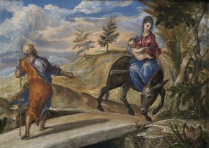 Ucieczka do Egiptu, c. 1570 autorstwa El Greco
