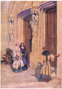 Petrarka i Laura w Awinionie: „Jak często mówiłem, w głębi duszy i przerażony, bez wątpienia to stworzenie pochodzi z raju”. (lito) autorstwa Eleanor Fortescue Brickdale