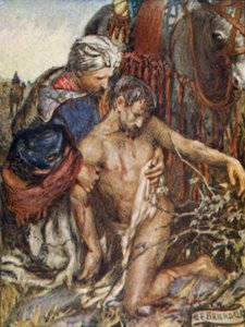 Dobry Samarytanin (kolor lito) autorstwa Eleanor Fortescue-Brickdale