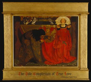 „Blada cera prawdziwej miłości i czerwona poświata pogardy i dumnej pogardy” z „Jak ci się podoba” autorstwa Eleanor Fortescue Brickdale